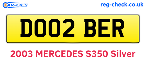 DO02BER are the vehicle registration plates.