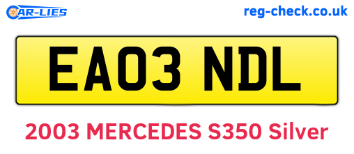 EA03NDL are the vehicle registration plates.