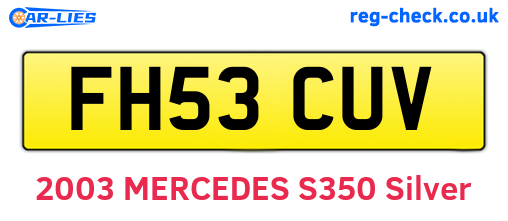 FH53CUV are the vehicle registration plates.