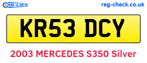 KR53DCY are the vehicle registration plates.
