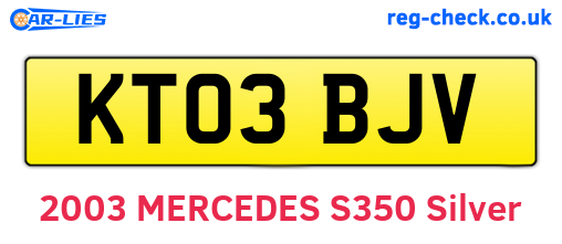 KT03BJV are the vehicle registration plates.