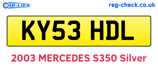KY53HDL are the vehicle registration plates.