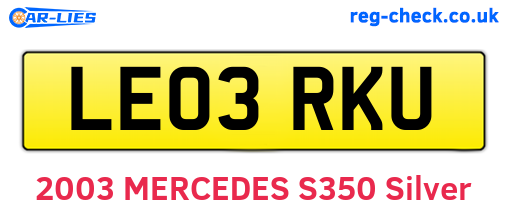 LE03RKU are the vehicle registration plates.