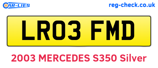 LR03FMD are the vehicle registration plates.