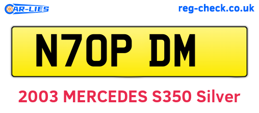 N70PDM are the vehicle registration plates.