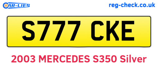 S777CKE are the vehicle registration plates.