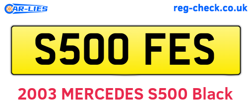 S500FES are the vehicle registration plates.