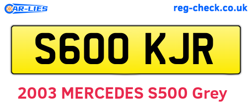 S600KJR are the vehicle registration plates.