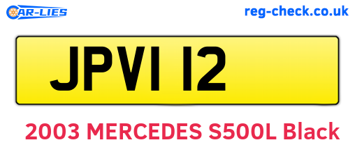 JPV112 are the vehicle registration plates.
