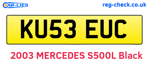 KU53EUC are the vehicle registration plates.