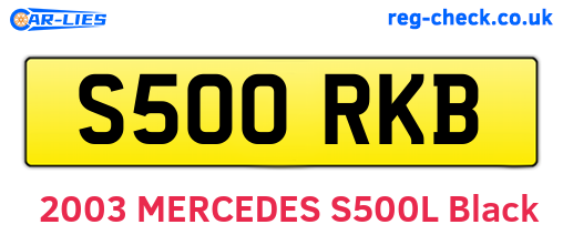 S500RKB are the vehicle registration plates.