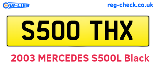 S500THX are the vehicle registration plates.