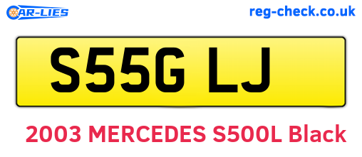 S55GLJ are the vehicle registration plates.