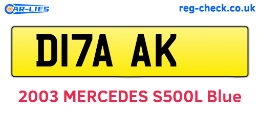 D17AAK are the vehicle registration plates.