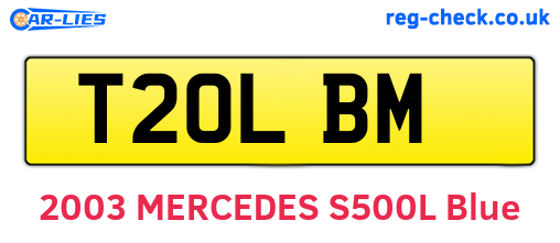 T20LBM are the vehicle registration plates.