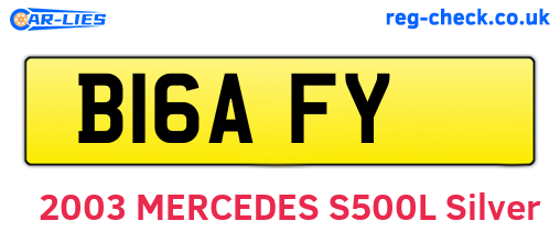 B16AFY are the vehicle registration plates.