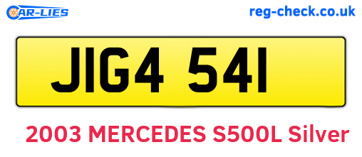 JIG4541 are the vehicle registration plates.