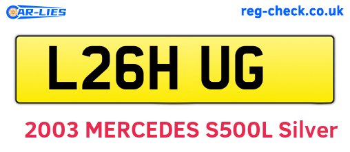 L26HUG are the vehicle registration plates.
