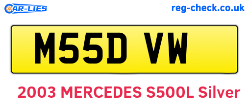 M55DVW are the vehicle registration plates.