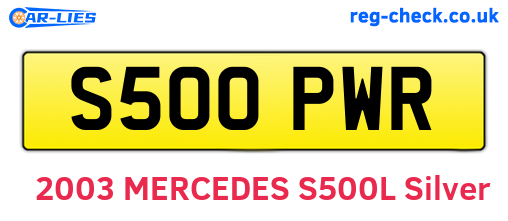 S500PWR are the vehicle registration plates.