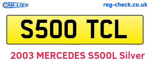 S500TCL are the vehicle registration plates.