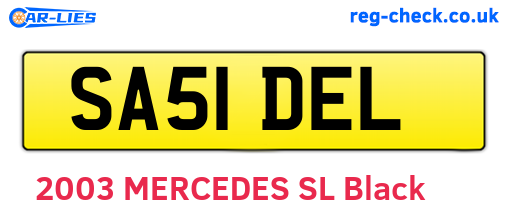 SA51DEL are the vehicle registration plates.