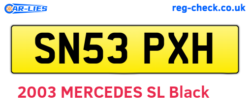 SN53PXH are the vehicle registration plates.