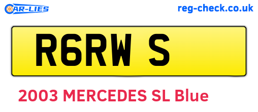 R6RWS are the vehicle registration plates.