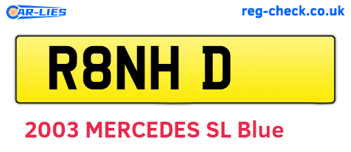 R8NHD are the vehicle registration plates.