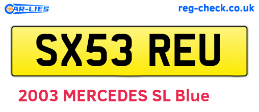 SX53REU are the vehicle registration plates.
