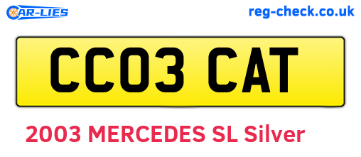 CC03CAT are the vehicle registration plates.