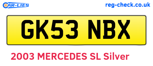 GK53NBX are the vehicle registration plates.
