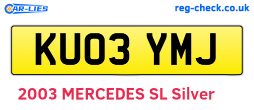 KU03YMJ are the vehicle registration plates.