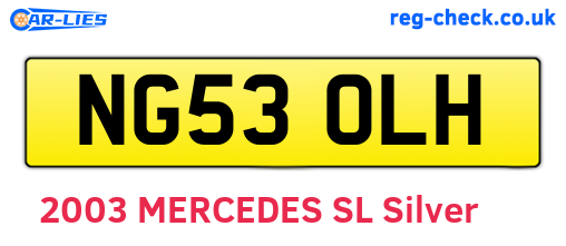 NG53OLH are the vehicle registration plates.