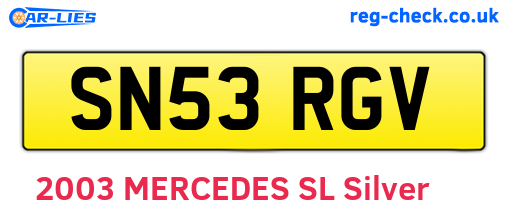 SN53RGV are the vehicle registration plates.