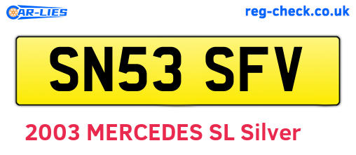 SN53SFV are the vehicle registration plates.