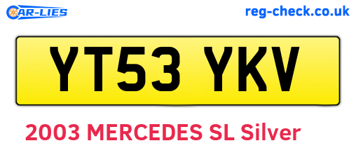 YT53YKV are the vehicle registration plates.
