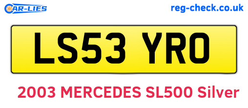 LS53YRO are the vehicle registration plates.