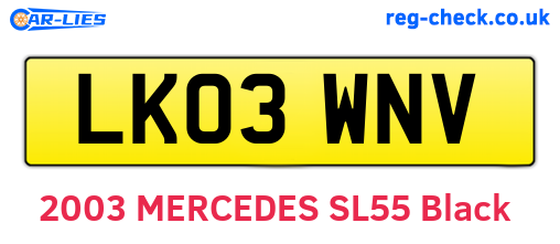 LK03WNV are the vehicle registration plates.