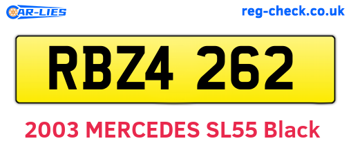 RBZ4262 are the vehicle registration plates.