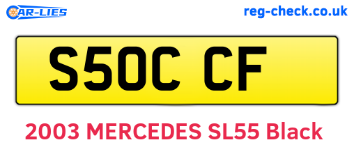 S50CCF are the vehicle registration plates.