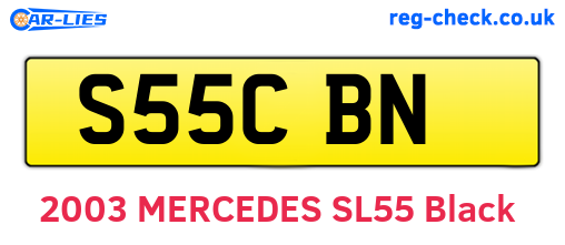S55CBN are the vehicle registration plates.