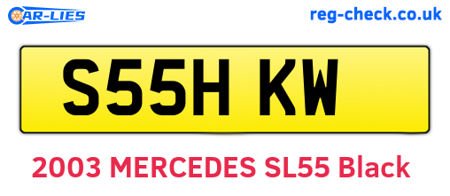 S55HKW are the vehicle registration plates.