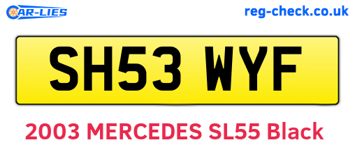 SH53WYF are the vehicle registration plates.
