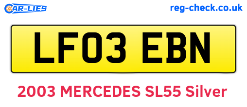 LF03EBN are the vehicle registration plates.