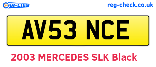 AV53NCE are the vehicle registration plates.