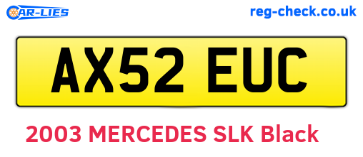 AX52EUC are the vehicle registration plates.