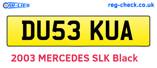 DU53KUA are the vehicle registration plates.