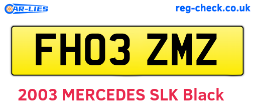 FH03ZMZ are the vehicle registration plates.
