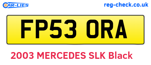 FP53ORA are the vehicle registration plates.